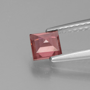 0.52캐럿 천연 핑크빛 로즈 로돌라이트 가넷, 스퀘어, 4.4×4.4 mm, VS