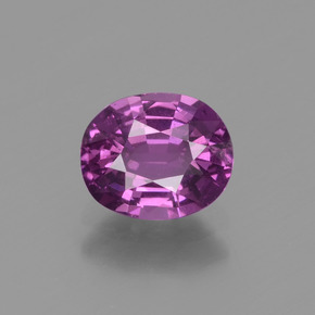 1.26캐럿 천연 보랏빛 핑크 로돌라이트 가넷, 타원형 컷, 7.1×5.9 mm, VS