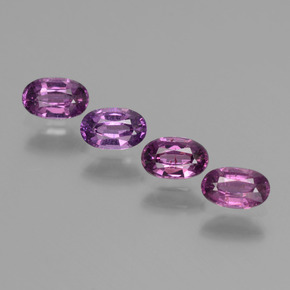 1.54캐럿 천연 미디엄 퍼플 로돌라이트 가넷 보석, 타원형 컷, 5.3×3.4 mm, VS