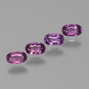 1.54캐럿 천연 미디엄 퍼플 로돌라이트 가넷 보석, 타원형 컷, 5.3×3.4 mm, VS
