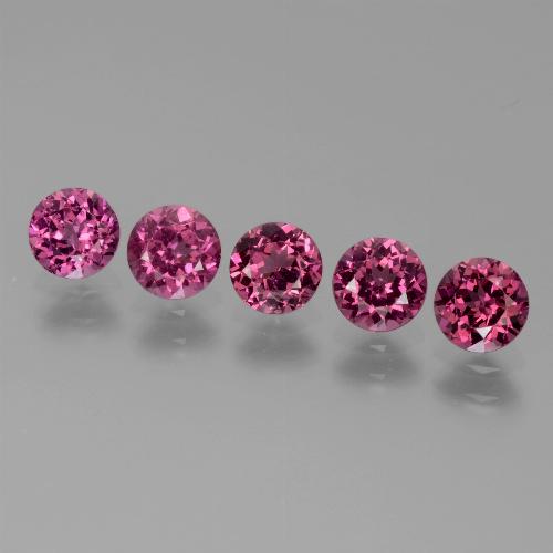 2.49캐럿 천연 라즈베리 레드 로돌라이트 가넷 보석, 라운드 컷, 4.66 mm, VS