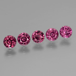 2.49캐럿 천연 라즈베리 레드 로돌라이트 가넷 보석, 라운드 컷, 4.66 mm, VS