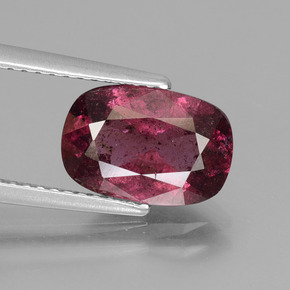 2.92캐럿 천연 핑크빛 로즈 로돌라이트 가넷, 쿠션 컷, 10.5×7.2 mm, SI