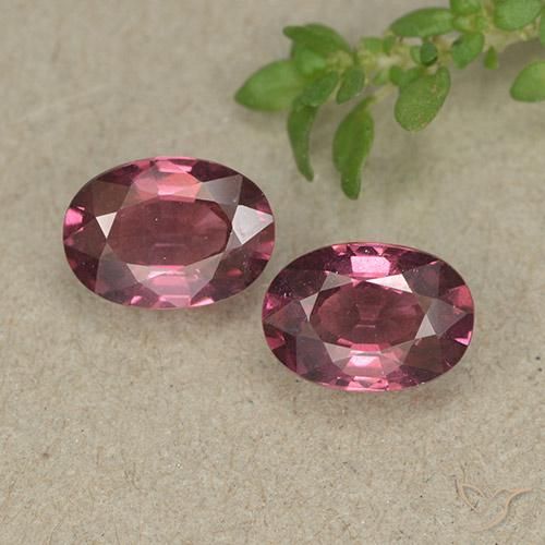 1.93캐럿 천연 미디엄 레드 로돌라이트 가넷 보석, 타원형 컷, 7.2×5.1 mm, VVS-VS