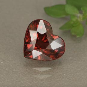 1.77캐럿 천연 상그리아 레드 로돌라이트 가넷, 하트 모양, 7.6×6.8 mm, VS