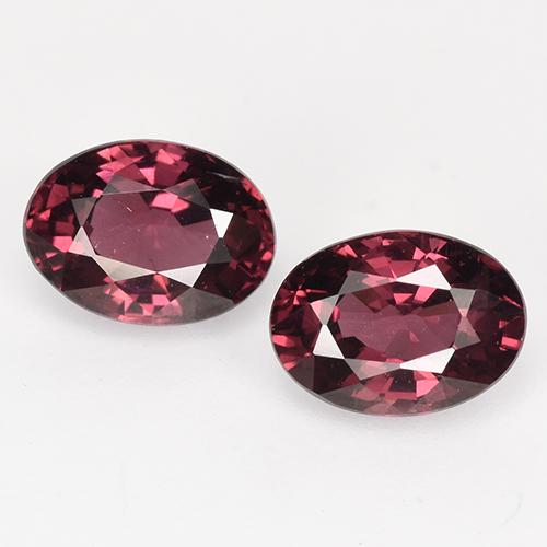 2.33캐럿 천연 퍼플-레드 로돌라이트 가넷 보석, 타원형 컷, 7.1×5.2 mm, VS