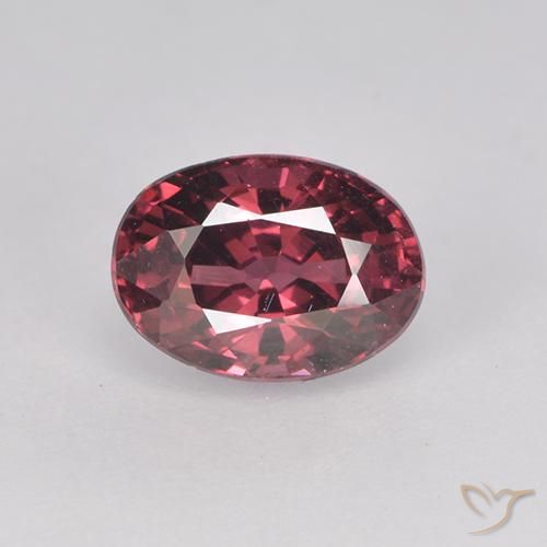 1.18ct 자연스러운 미디엄 다크 레드 로돌라이트 가넷, 타원형, VVS-VS