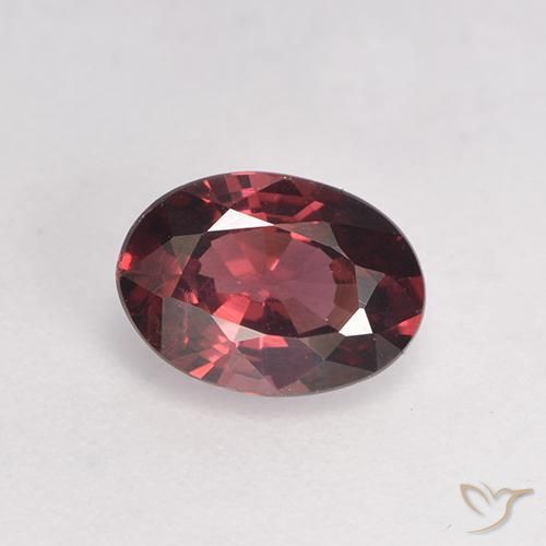 0.93ct 자연스러운 퍼플-레드 톤 로돌라이트 가넷, 타원형, VS