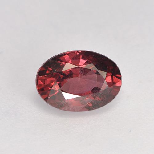 1.08캐럿 천연 다크 레드 로돌라이트 가넷, 타원형 컷, 7×5.1 mm, VS
