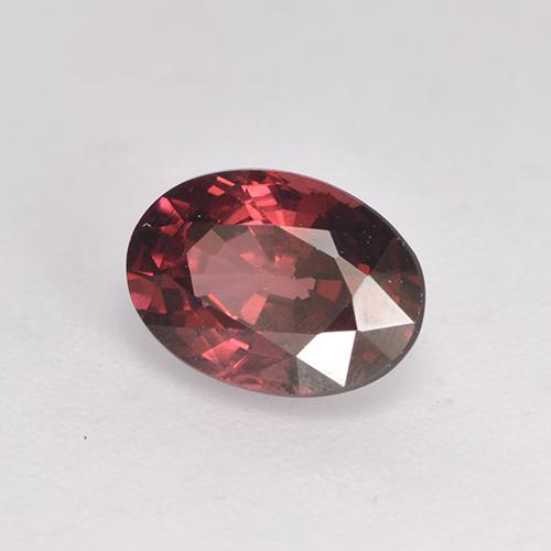 1.08캐럿 천연 다크 레드 로돌라이트 가넷, 타원형 컷, 7×5.1 mm, VS