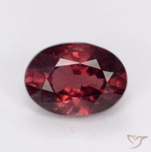 1.03ct 자연스러운 미디엄 레드 로돌라이트 가넷, 타원형, VS