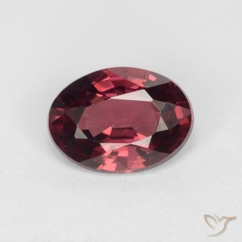 0.97ct 자연스러운 미디엄 레드 로돌라이트 가넷, 타원형, VVS-VS