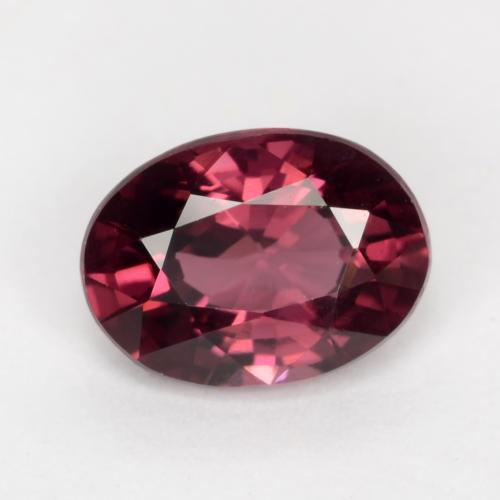 1.09캐럿 천연 붉은빛 퍼플 로돌라이트 가넷, 타원형 컷, 7×5.2 mm, VS