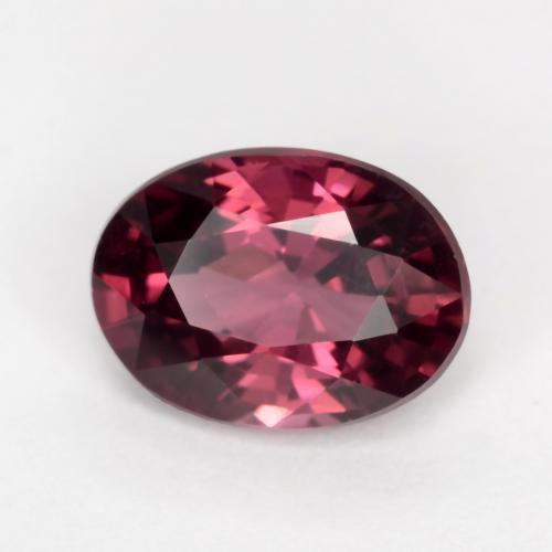 1.09캐럿 천연 붉은빛 퍼플 로돌라이트 가넷, 타원형 컷, 7×5.2 mm, VS