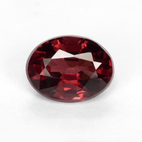 1.10캐럿 천연 딥 블러드 레드 로돌라이트 가넷, 타원형 컷, 6.6×5 mm, VS