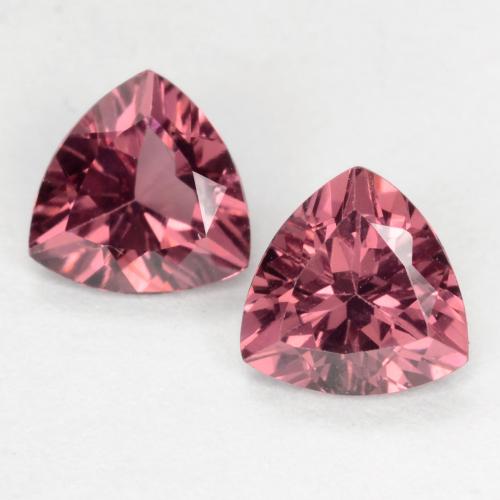 1.09캐럿 천연 다크 레드 로돌라이트 가넷 보석, 트릴리언, 5.3×5.2 mm, VS