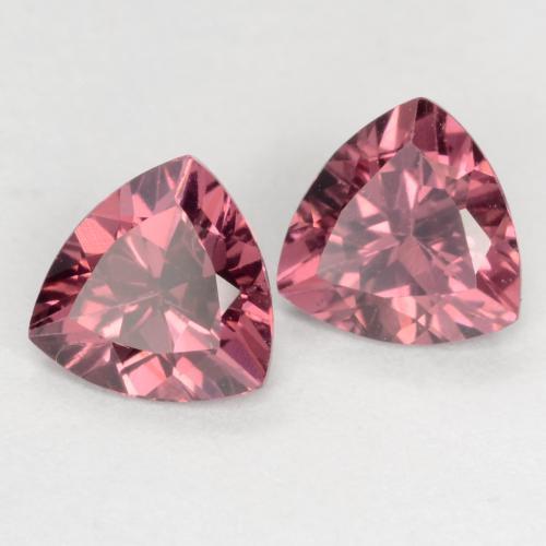 1.09캐럿 천연 다크 레드 로돌라이트 가넷 보석, 트릴리언, 5.3×5.2 mm, VS