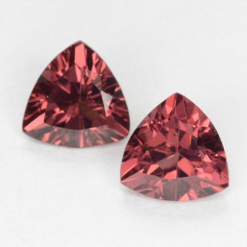 0.99캐럿 천연 딥 레드 로돌라이트 가넷 보석, 트릴리언, 5.1×5.1 mm, VS