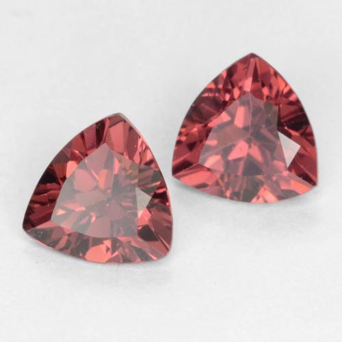 0.99캐럿 천연 딥 레드 로돌라이트 가넷 보석, 트릴리언, 5.1×5.1 mm, VS