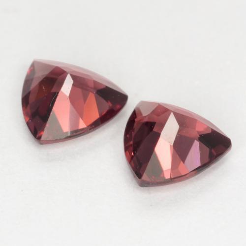 0.99캐럿 천연 딥 레드 로돌라이트 가넷 보석, 트릴리언, 5.1×5.1 mm, VS