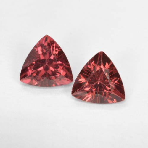1.02캐럿 천연 딥 레드 로돌라이트 가넷 보석, 트릴리언, 5.2×5.1 mm, VS