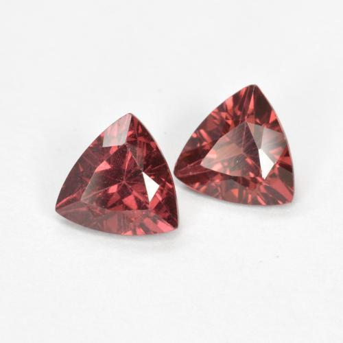 1.02캐럿 천연 딥 레드 로돌라이트 가넷 보석, 트릴리언, 5.2×5.1 mm, VS