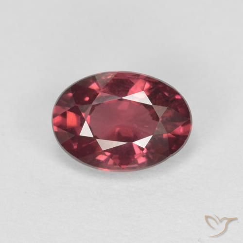 1.04ct 자연스러운 딥 레드 로돌라이트 가넷, 타원형, VS