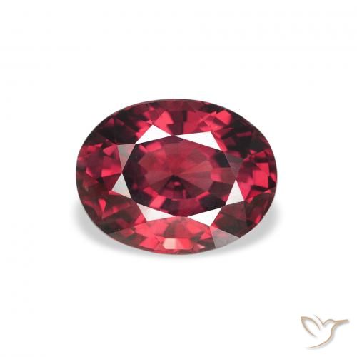 2.08ct 자연스러운 인텐스 레드 로돌라이트 가넷, 타원형, VS