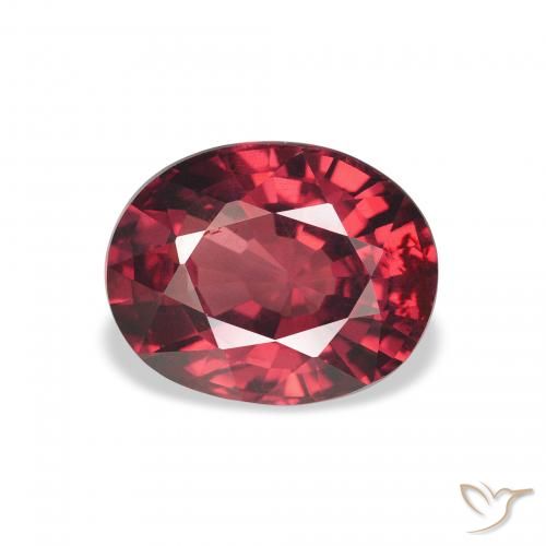 2.86ct 자연스러운 다크 레드 로돌라이트 가넷, 타원형, VS