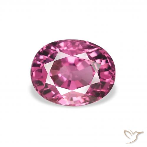 2.05ct 자연스러운 분홍빛이 도는 보라색 로돌라이트 가넷, 타원형, VVS