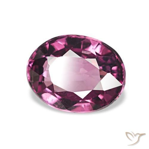 1.27캐럿 천연 밝은 포도 로돌라이트 가넷, 타원형, VVS