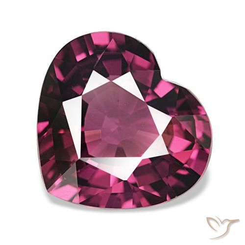 3.95ct 딥 퍼플 로돌라이트 가넷, 마음, VVS