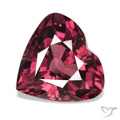 4.75ct Medium Dark-Red 로돌라이트 가넷, 마음, VVS