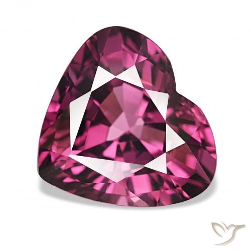 4.06ct 어두운 보라색 로돌라이트 가넷, 마음, VVS
