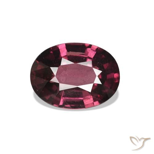 1.02캐럿 천연 라즈베리 레드 로돌라이트 가넷, 타원형 컷, VS