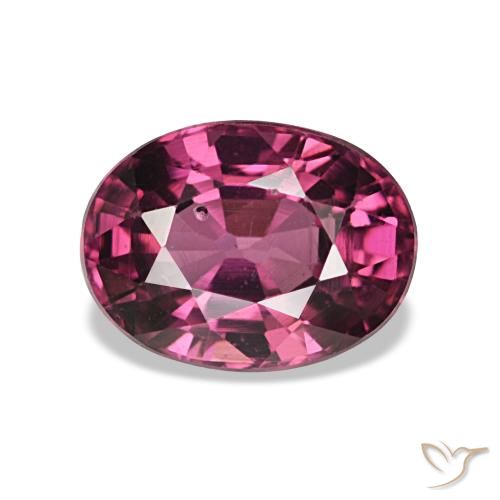 1.25캐럿 천연 라즈베리 레드 로돌라이트 가넷, 타원형 컷, 6.9×5.2 mm, VS-SI