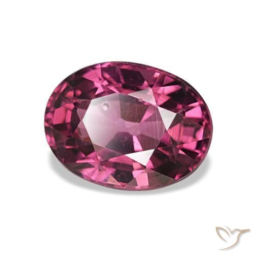 1.25캐럿 천연 라즈베리 레드 로돌라이트 가넷, 타원형 컷, 6.9×5.2 mm, VS-SI