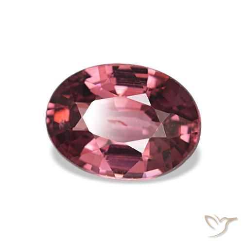 0.91캐럿 천연 딥 레드 로돌라이트 가넷, 타원형 컷, 6.8×5 mm, VS