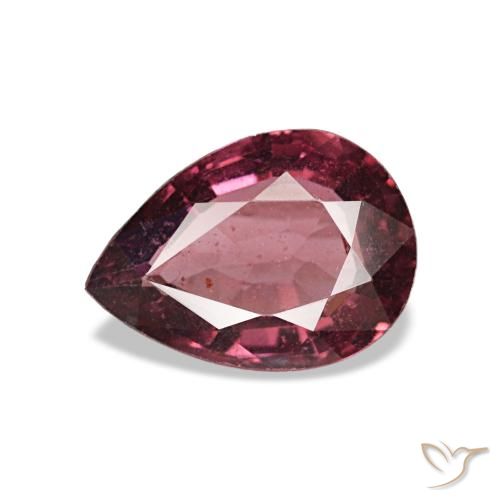 0.80캐럿 천연 미디엄 레드 로돌라이트 가넷, 배 모양, 6.9×5 mm, VS