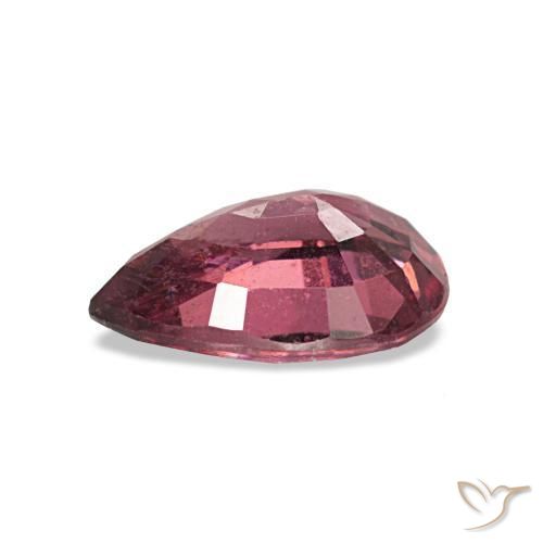 0.80캐럿 천연 미디엄 레드 로돌라이트 가넷, 배 모양, 6.9×5 mm, VS