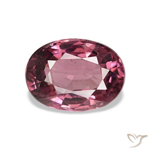 0.97캐럿 천연 미디엄 레드 로돌라이트 가넷, 타원형 컷, 6.8×5 mm, VS