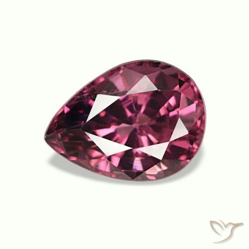 0.90캐럿 천연 붉은빛 퍼플 로돌라이트 가넷, 배 모양, 6.8×5 mm, VS