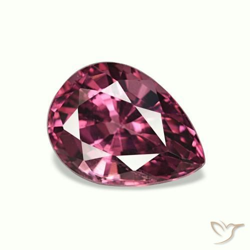 0.90캐럿 천연 붉은빛 퍼플 로돌라이트 가넷, 배 모양, 6.8×5 mm, VS