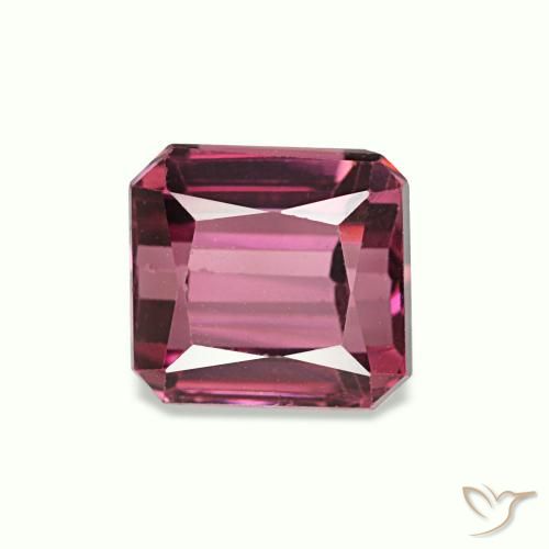 1.40캐럿 천연 미디엄 퍼플 로돌라이트 가넷, 에메랄드 컷, 5.6×5.2 mm, VVS-VS