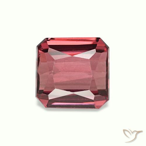 1.19캐럿 천연 미디엄 핑크 로돌라이트 가넷, 에메랄드 컷, 5.5×5.4 mm, VVS-VS