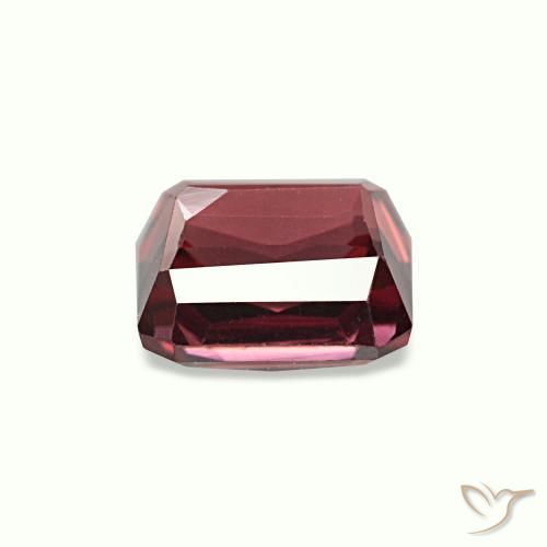 1.19캐럿 천연 미디엄 핑크 로돌라이트 가넷, 에메랄드 컷, 5.5×5.4 mm, VVS-VS