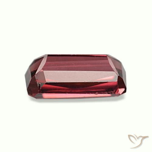 1.23캐럿 천연 딥 레드 로돌라이트 가넷, 에메랄드 컷, 7.8×4.2 mm, VS