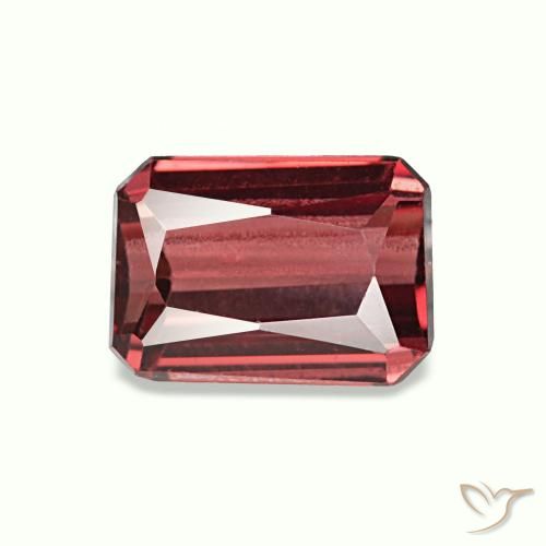 0.92캐럿 천연 딥 레드 로돌라이트 가넷, 에메랄드 컷, 6×4.3 mm, VVS-VS