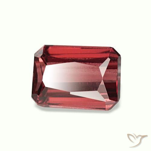 0.92캐럿 천연 딥 레드 로돌라이트 가넷, 에메랄드 컷, 6×4.3 mm, VVS-VS