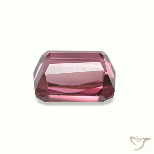 0.86캐럿 천연 Light Merlot Red 로돌라이트 가넷, 에메랄드 컷, 4.4×4.1 mm, VVS-VS